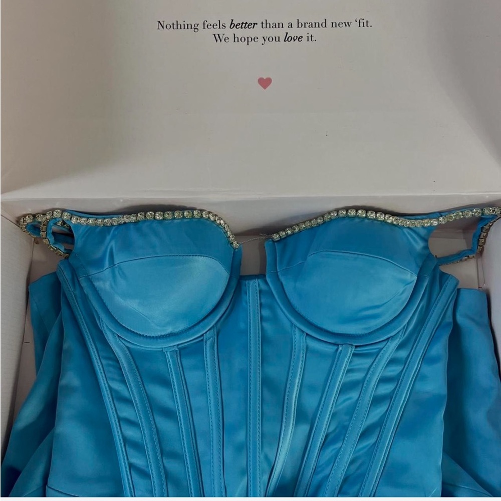 Oh Polly blue corset rhinestone dress
